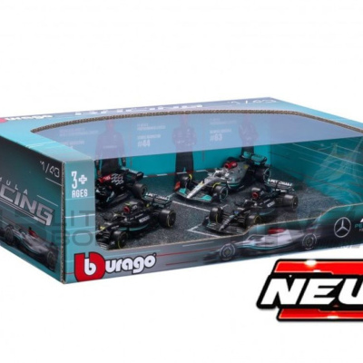 Lewis Hamilton/George Russell 1:43 Mercedes AMG Petronas 4 car set British GP 2023