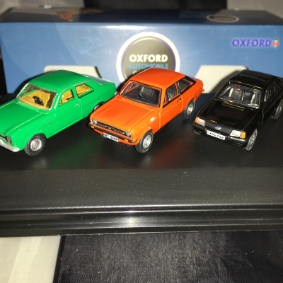 Ford Escort 1:76 3 piece set MkI, MkII & XR3i 