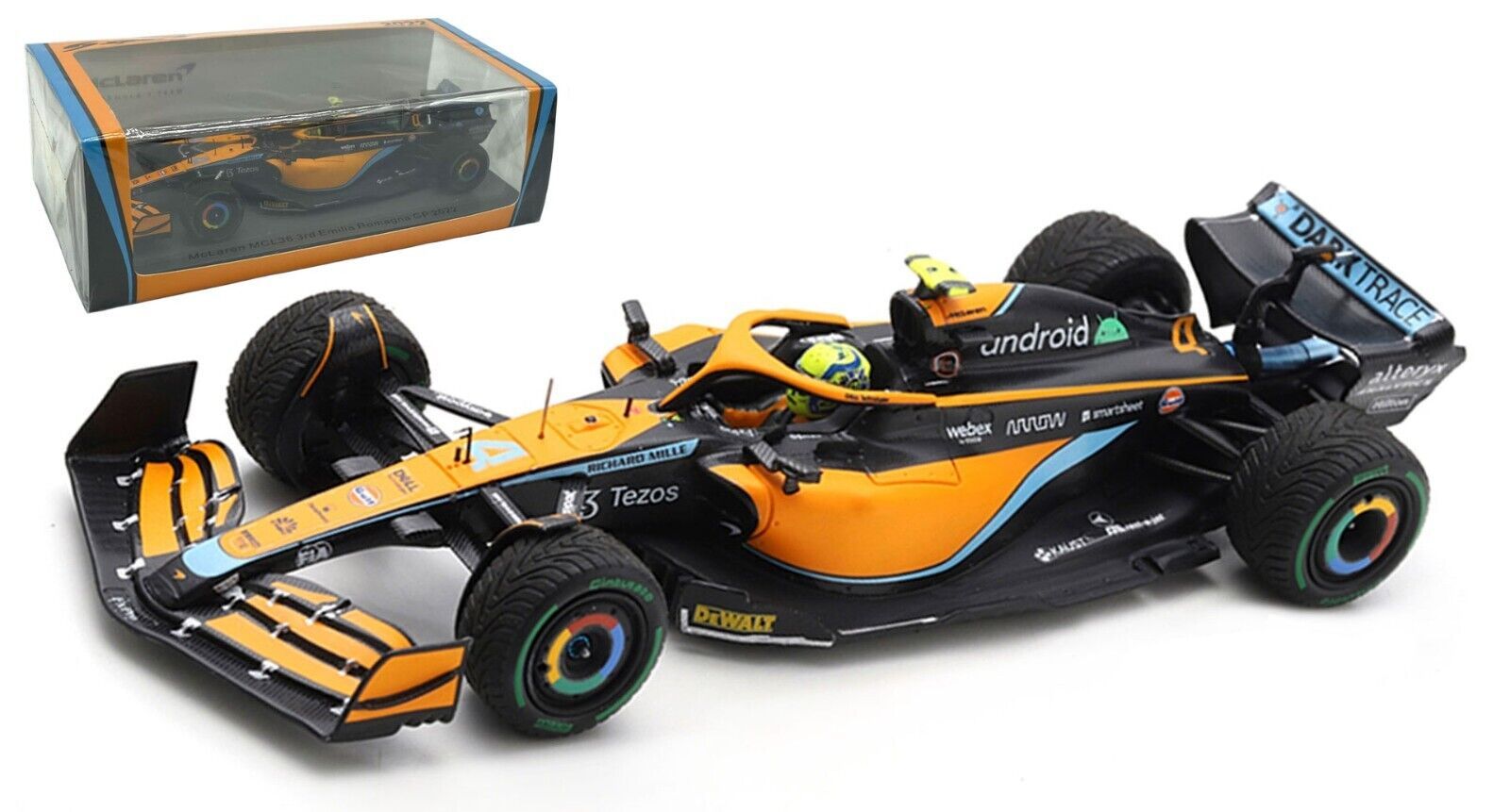 Solide F1 McLaren MCL36 #4 Lando Norris Emilia Romagna GP 2022 1/18 S1809102