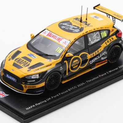Ash Sutton 1:43 Ford Focus #116 NAPA Racing UK BTCC 100 years of NAPA Brands Hatch 2025