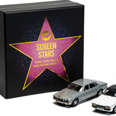 Ford Capri 1:43 Mk2 2.0S Diamond White + Jaguar XJ6 Series 2 Silver - Screen Stars 'Minder'