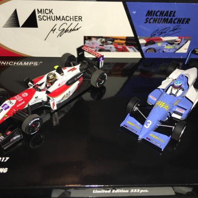 Michael/Mick Schumacher 1:43 2 car set Reynard Spiess F903 and Dallara Mercedes F317 from 1990 and 2018